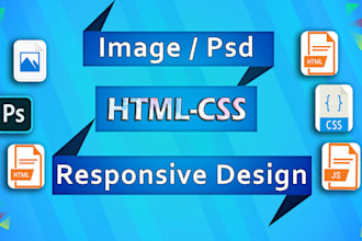 convert figma, PSD design to responsive HTML, CSS website
