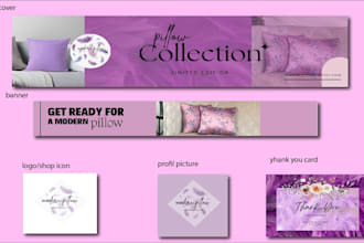 design attractive etsy  banner, cover, shop icon and logo in 10 hours