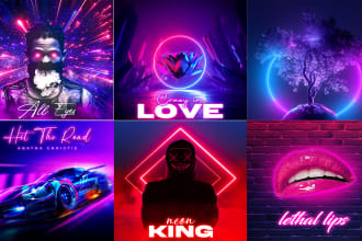 design neon album cover art, mixtape cover, and single cover design