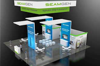 3d visualize trade booth,stall,kiosk,expo stand, furniture