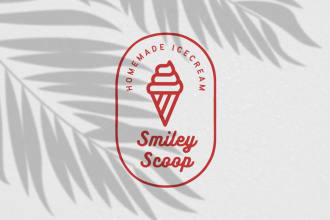craft a delicious ice cream shop logo and menu