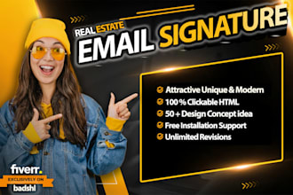 design unique best email signature for real estate