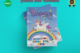 design kids story book illustration and ebook cover illustration