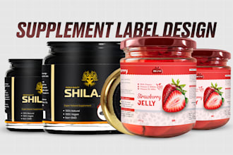 design supplement label, cbd oil label, jar bottle and product packaging