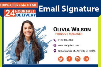 make clickable HTML email signature for gmail outlook, mac