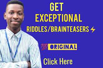 write rhyming riddles, brainteasers, unique riddles