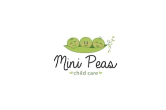 design powerful classic smart little peas child care logo