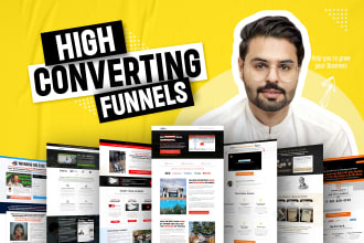 build sales funnel in clickfunnels, systeme io, gohighlevel, landing page design