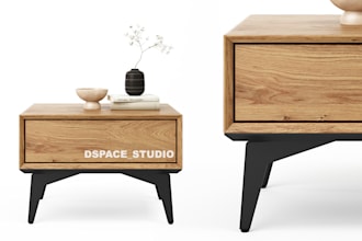 create furniture 3d model and render