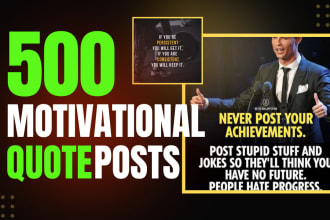 design 500 motivational, inspirational, business quotes for instagram