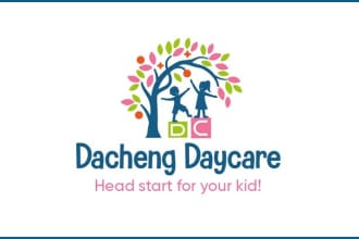 create modern childcare, daycare, kids and education logo
