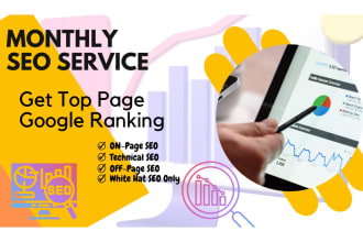 provide complete monthly SEO service package to get google 1st page ranking