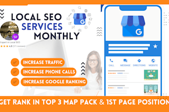 provide monthly local SEO services and google map ranking