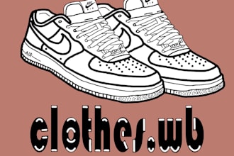 draw cartoon style shoes logo