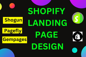 design shopify landing page using gempages, shogun, pagefly in shopify store