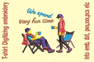 do t shirt embroidery digitizing logo digitize in few hours