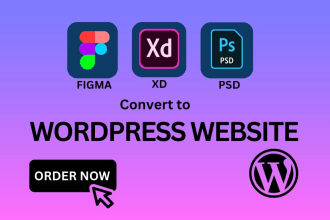 convert xd, PSD, figma to wordpress using elementor pro
