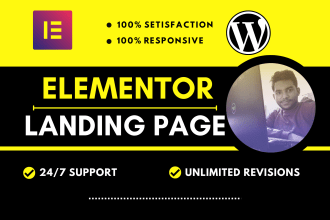design responsive wordpress landing page or elementor landing page