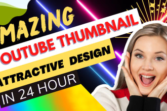 design custom amazing youtube thumbnails in 24 hrs
