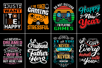 do typography t shirt and graphic t shirt or merch t shirt design