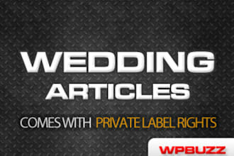 send you 1600 wedding articles with private label rights included