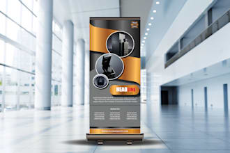 design modern rollup banner, retractable banner, pullup, billboard, yard
