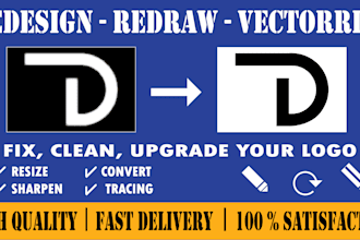 redesign, redo, redraw, vectorize, resize, and refresh your logo