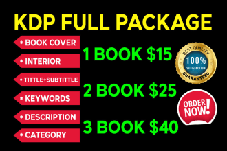 create ready to publish KDP full package low content book to increase your sales