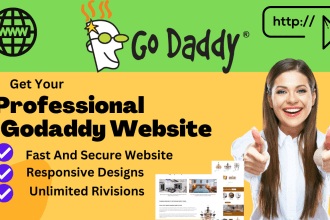 create a professional godaddy website design, godaddy ecommerce, godaddy builder