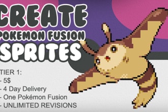 make a pokemon fusion sprite of your choice