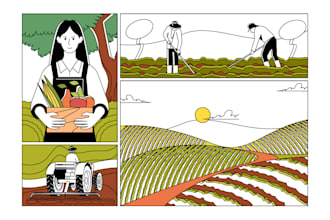 draw minimalist line art and doodle illustrations