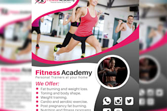 create perfect fitness flyer, gym, sport, medical flyer and posters