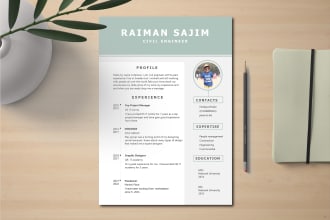 do professional, eye catching resume design and modern cv template