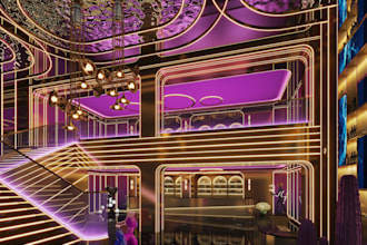 3d interior design lounge, bar, night club, cafe, restaurant