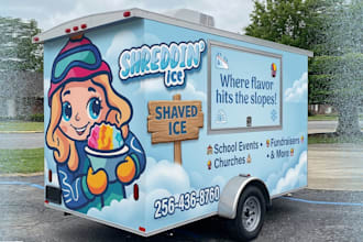 design trailer food truck and food van wrap design