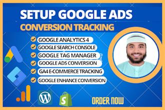 setup google ads conversion tracking, analytics4,  ga4 ecommerce tracking, GTM