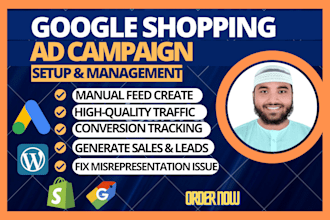 setup and manage google shopping ads campaign and fix merchant center issues