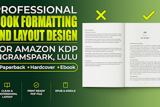 do book formatting and layout design for paperback and ebook