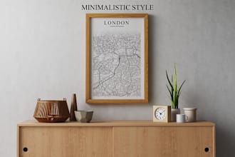design print ready custom city map wall art posters