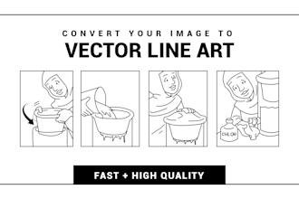 convert the photo object to vector line art