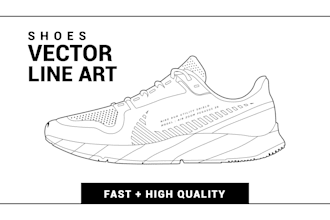 convert the shoes photo to vector line art