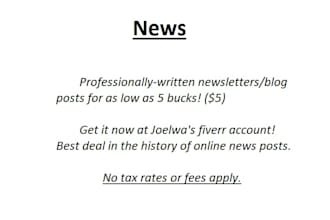 write a news post for your site or blog