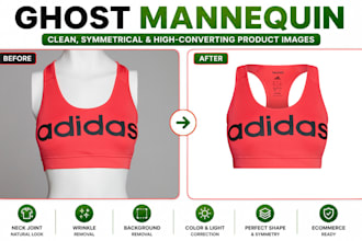 do clothing ghost mannequin, neck joint and dummy retouching