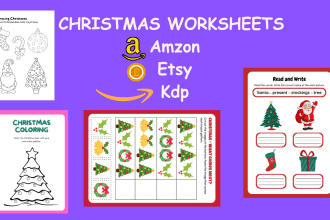 design christmas worksheets, coloring pages and christmas event cards for kids
