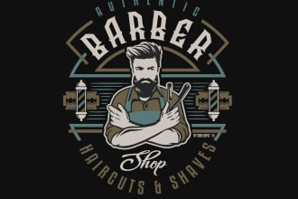 do elegant barber shop logo design with unlimited revision