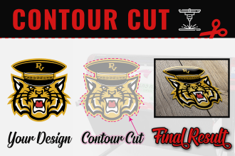 create contour cut, die cut, vinyl cut, laser cutting in vector
