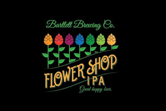 do awesome unique beautiful favorite beer flower shop logo in 1 day