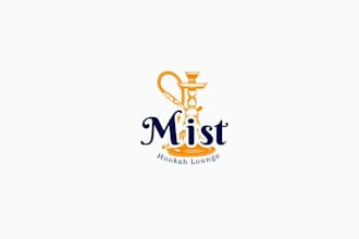 design premium best quality perfect hookah lounge logo with package