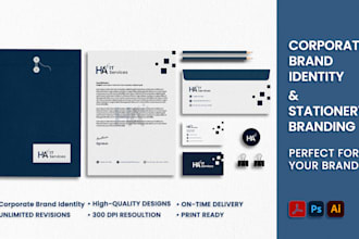 design corporate brand identity and stationery branding for your brand