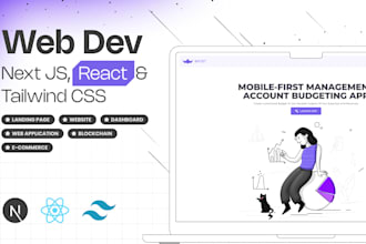 design and develop a modern business website using next js or react